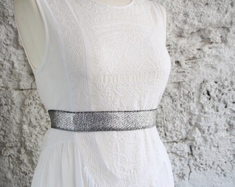 Silver belt, Silver dress belt, Woman dress belt, Elastic waist belt, Metallic belt, Stretch belt, Bridesmaid belt, Woman stretch belt