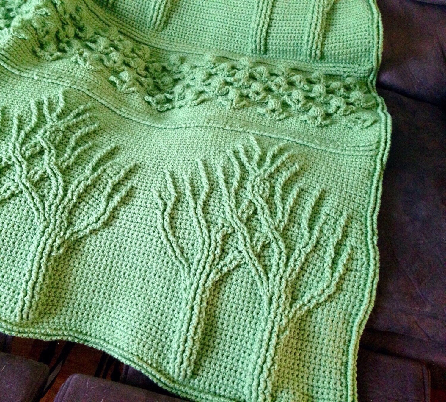 Large Throw Blanket Tree of Life Decor Decorative by MonkeesYarns