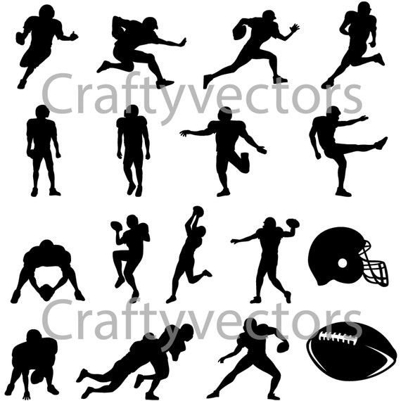 American Football Silhouettes vector SVG file