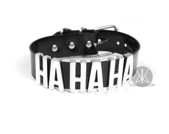 Joker "HA HA HA" Choker | Cosplay | Jared Leto Joker | Suicide Squad Movie | Halloween Costume | Mr. Joker | Comics | Big Letters - Silver