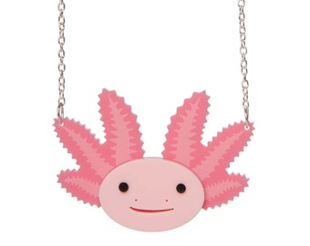 Axolotl Necklace - laser cut acrylic