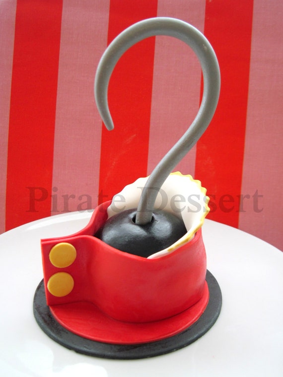 Edible Pirate CAKE TOPPER Captain Hook Pirate Hook Fondant