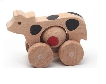 Cow, wooden toy, wooden animal, educational toy, toddler toy, kids toy, toddler gift, baby toy, wood toy, kids animal toy, waldorf toys,