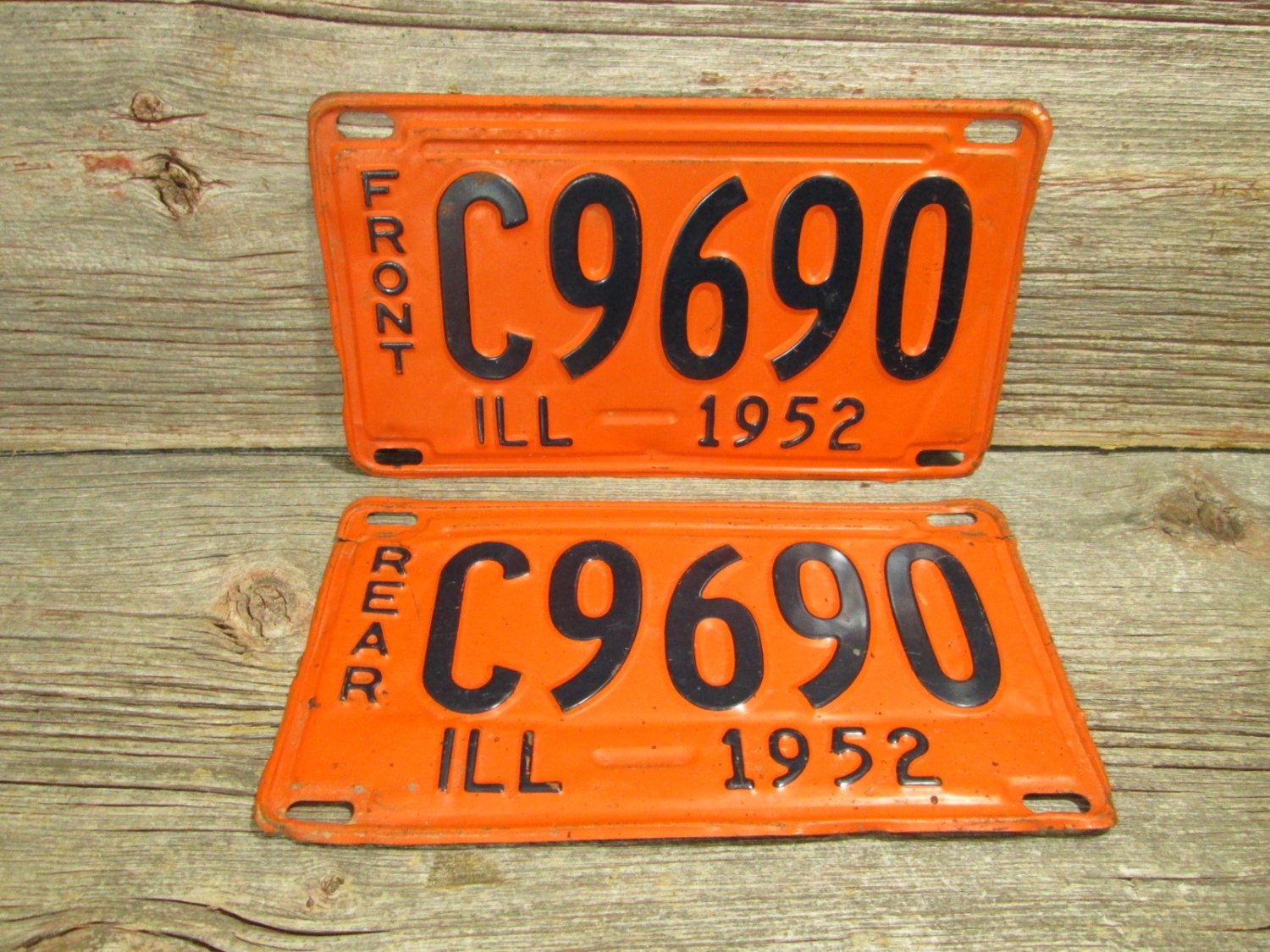 Illinois License Plate 1952 Shorty Truck Front and by GirlPickers