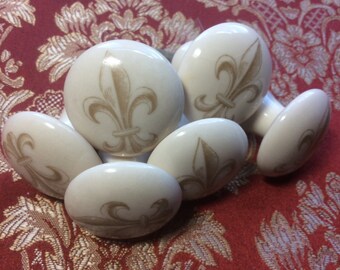French door pulls, dresser knobs, cabinet knobs, fleur Di Lis pulls