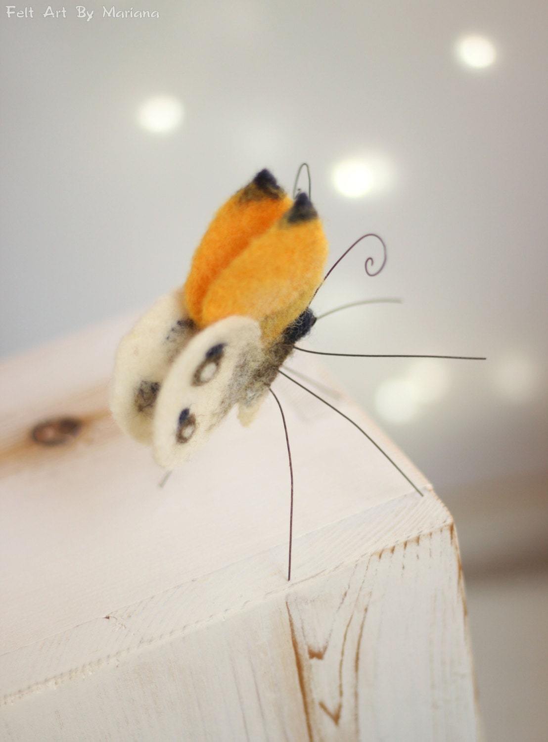 Needle Felted Butterfly Needle Felt Yellow Butterfly
