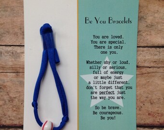 Be You Bracelet- Royal Blue w/Baseball - Useful in Helping With Fidgeting, Sensory Needs, Separation Anxiety, Positive Reinforcement