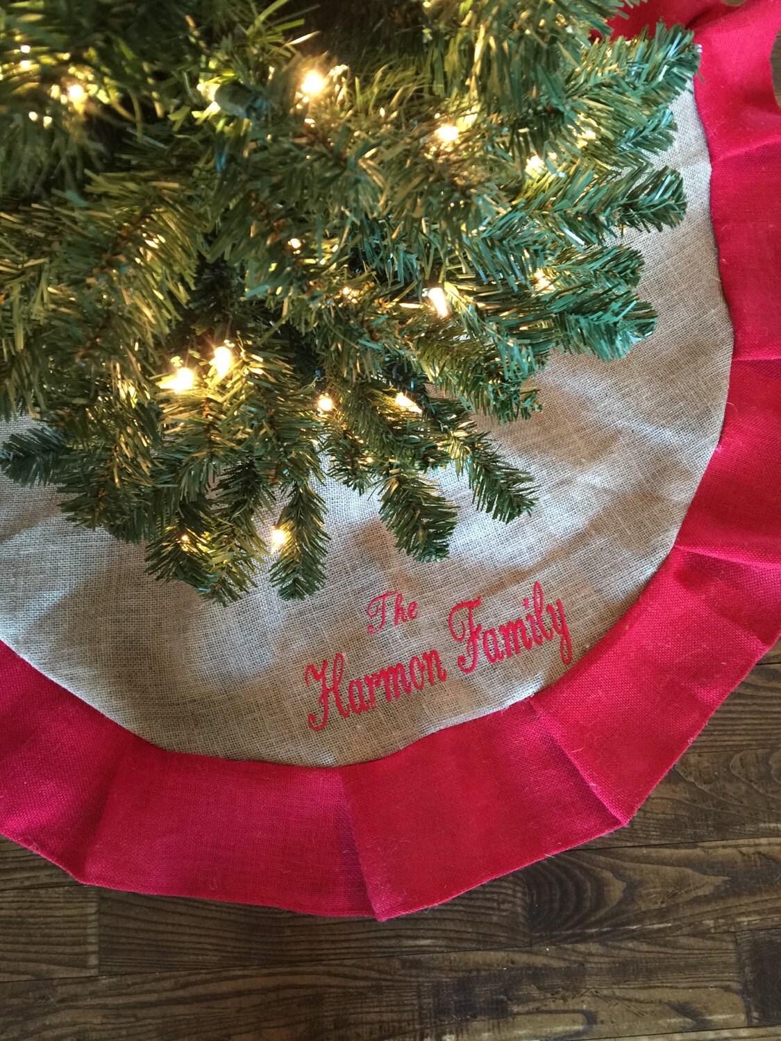 Monogrammed Burlap Tree Skirt 