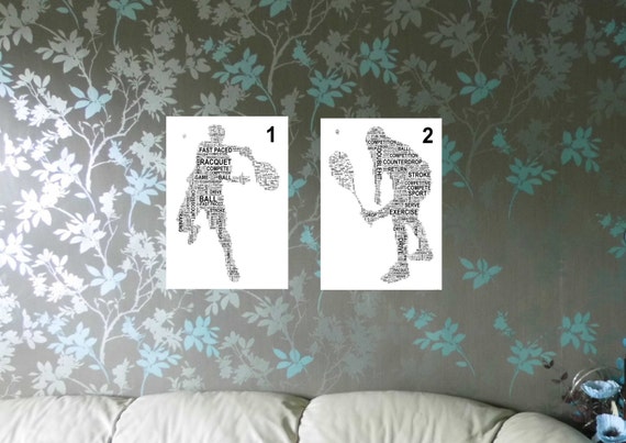 Squash Players - Personalised Word Art Print