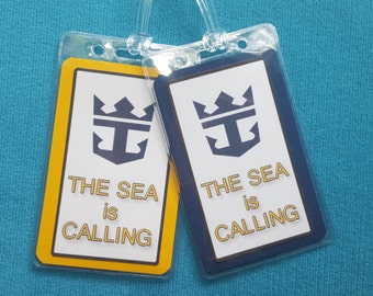 Royal Caribbean Cruise ~ The Sea is Calling ~ Luggage Tags ~ Set of Two ~ Cruise Gift