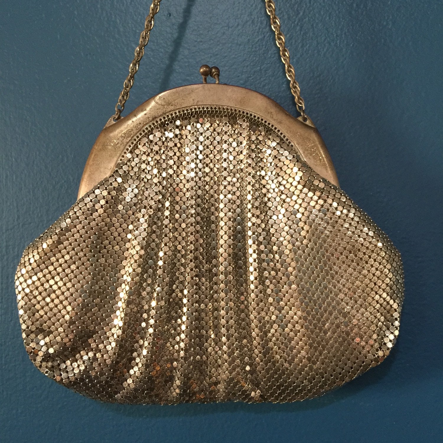 Vintage Whiting and Davis Silver Mesh Evening Bag Post WWII