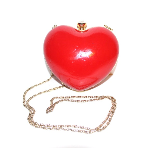 Red Heart Bag. Red Heart Purse. Vintage Bag By Faith. by Ekletika