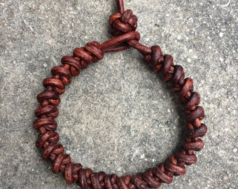 Bracelet Snake 3mm Leather Handmade (B6300-L)