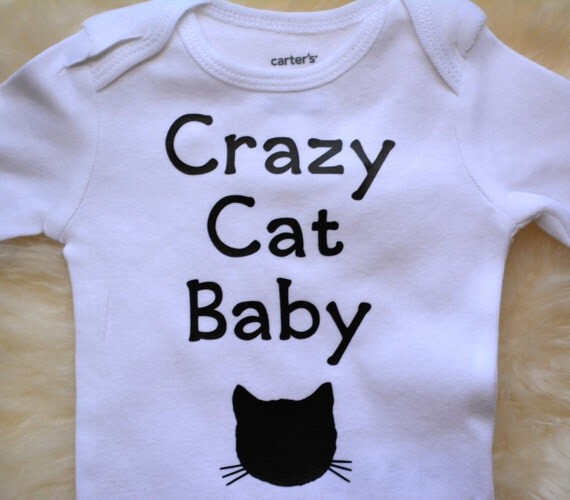 Cat baby onesie baby clothes crazy cat baby hipster cute