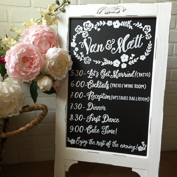 Wedding Chalkboard Easel Wedding Timeline Sign Chalkboard   Il 570xN.996413407 Ixle 