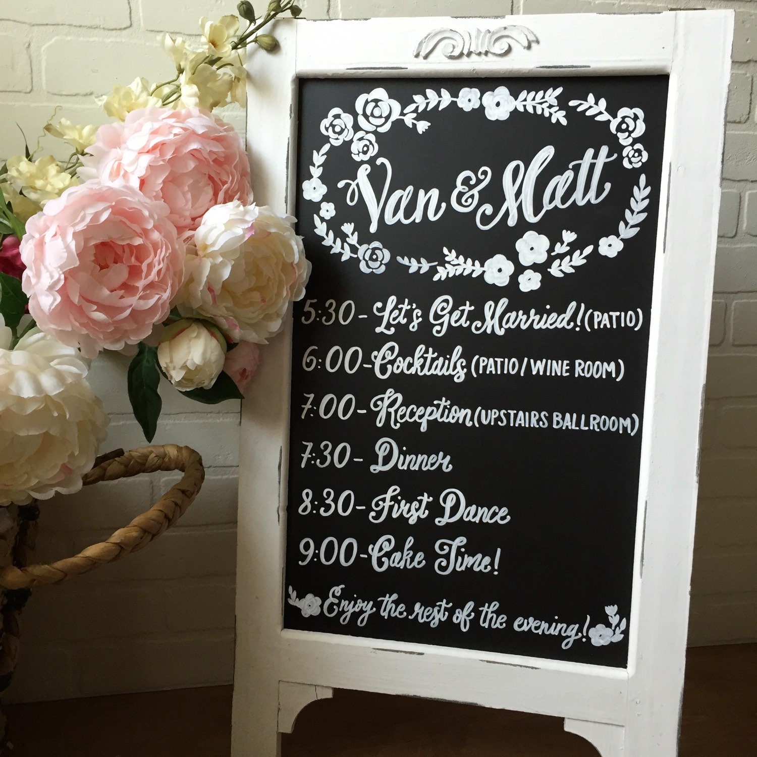 Wedding Chalkboard Easel Wedding Timeline Sign Chalkboard