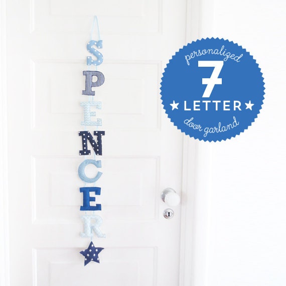 Customized Handmade Fabric Door Hanging Garland - 7 Letter Name Il_570xn