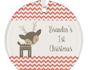 Christmas Ornament, Personalized Baby Christmas Ornament, Baby Gift, 1st Christmas Ornament, Deer Ornament, Baby Shower Gift, RyElle