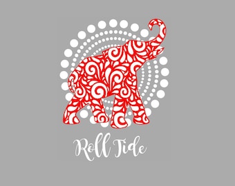Alabama Roll Tide Elephant on circle background SVG Studio Eps Pdf PNG cutting file