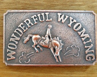 Wonderful Wyoming Bucking Horse Belt Buckle. Very Nice.