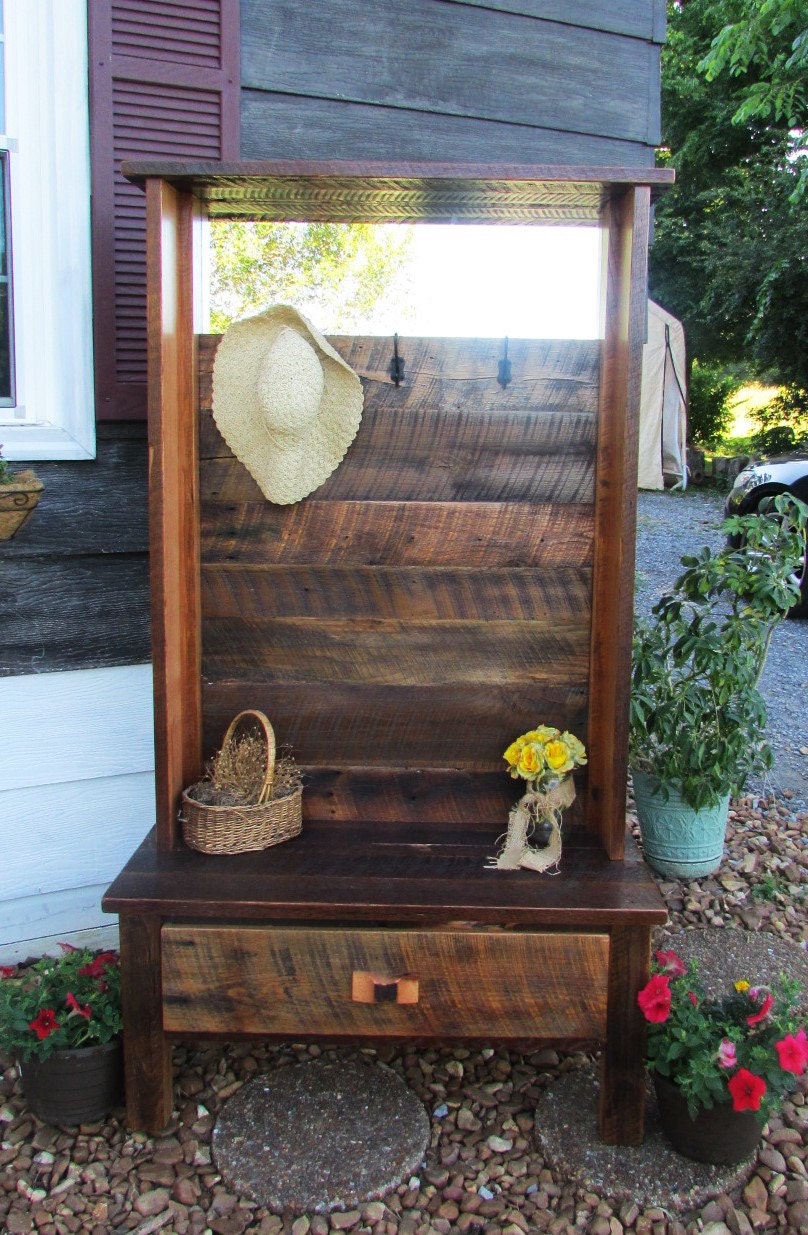 Amish Made Barn Wood Hall Tree Amish Furniture Amish Built