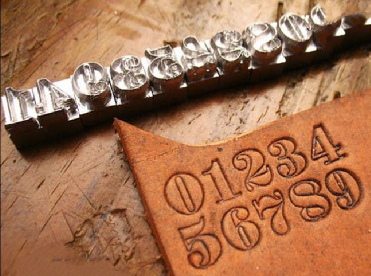 Outline Number stamping set Leather Stamp Leather craft