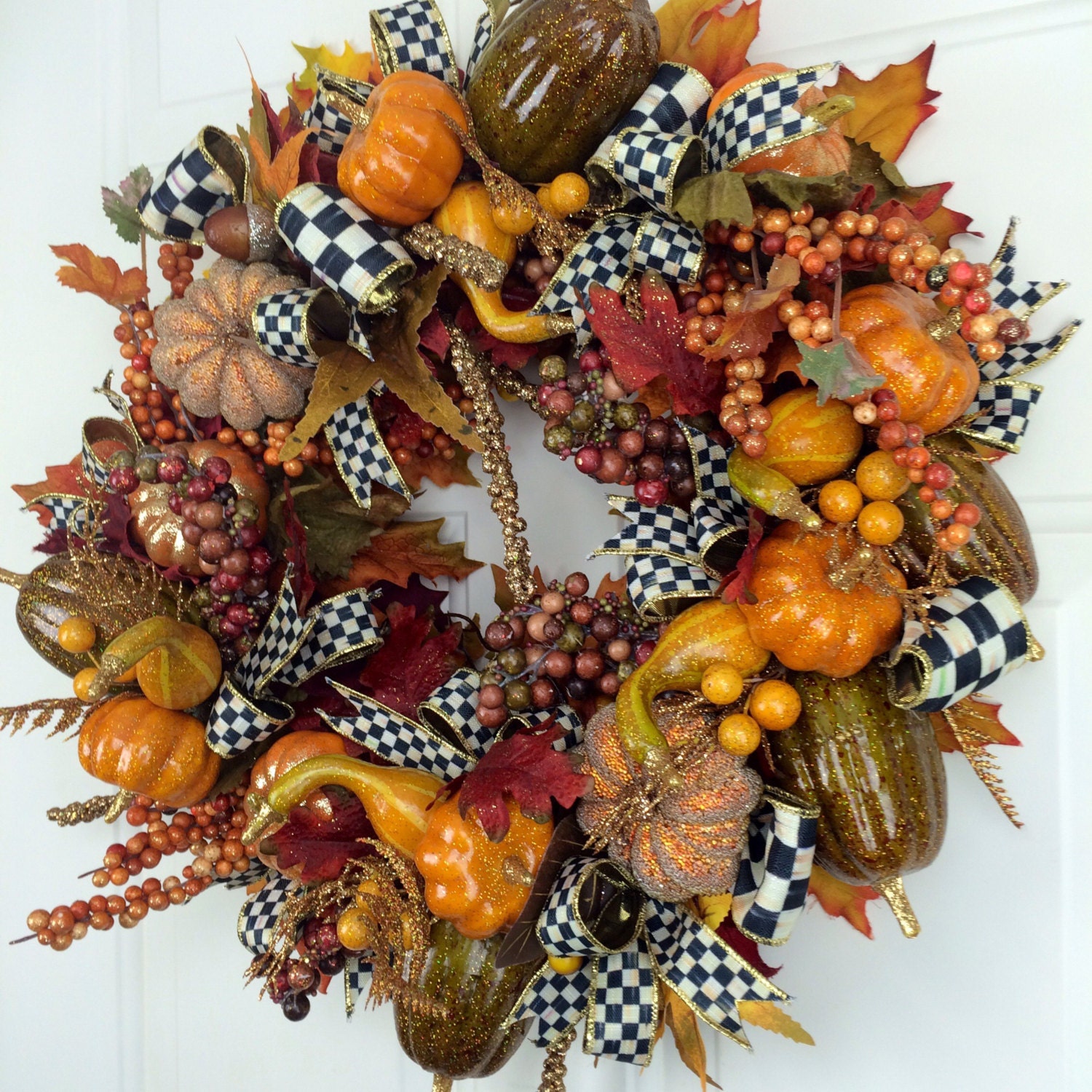 MacKenzie Childs Wreath Pumpkin Wreath Fall Wreath Autumn