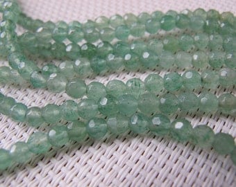 4mm Green Aventurine Faceted Round Bead S47