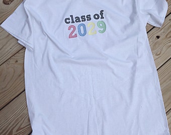 Embroidered Class of 2029 shirt-Kindergarten shirt-Yearly photo t shirt-School shirt-Watch me grow shirt-Gift
