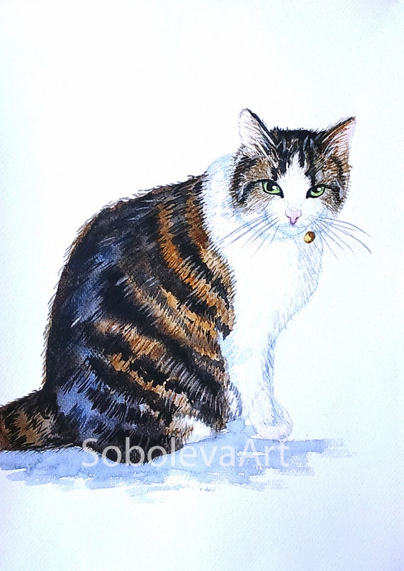 Custom Pet Portrait Custom Cat Full Body Cat Painting