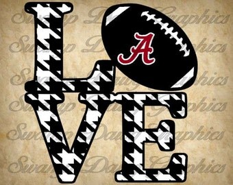 Alabama Love svg, alabama roll tide svg, football svg, silhouette, cricut, digital file, cut file, Roll Tide svg, houndstooth pattern, svg