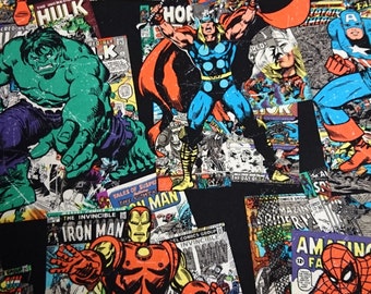 Marvel Fabric, Comic Covers, Hulk, Thor, Captain America, Spiderman