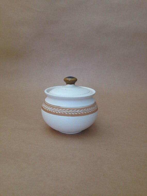 White Ceramic Jar with Lid