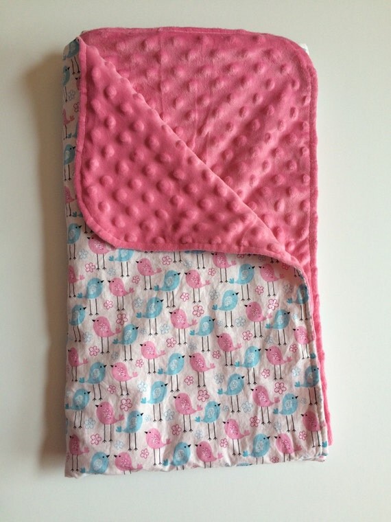 Baby blanket // Pink and blue baby blanket // by JillLeedyDesigns