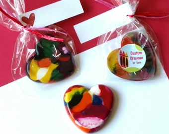 Multi colored jumbo heart crayons - Valentine's day gift, Valentine gift, classroom Valentine party favors, sugar free, candy alternative