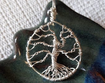 Wire Wrapped Tree Of Life Pendant in Silver