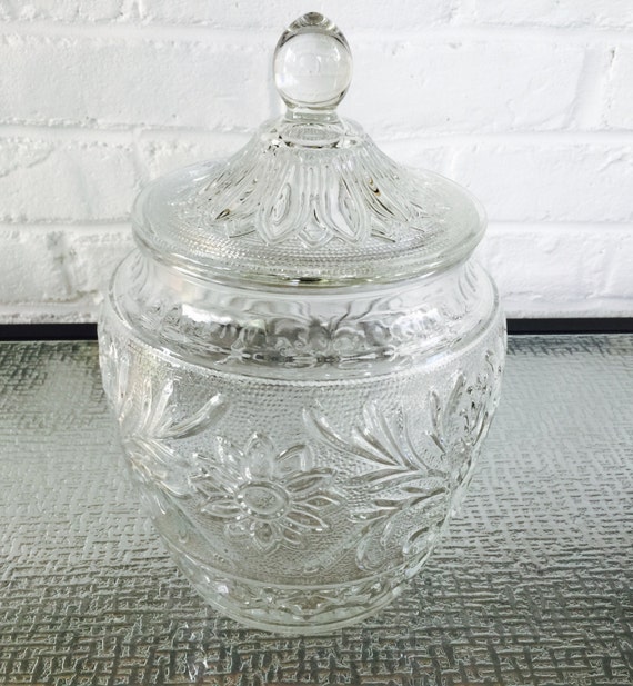 Anchor Hocking Glass Sandwich Cookie Jar