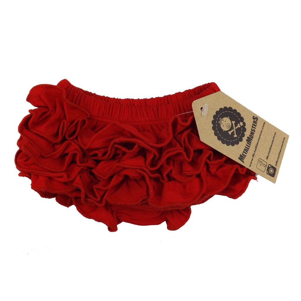 Red ruffle baby bloomers