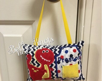 Tooth fairy pillow, toothfairy pillow, for boys, for girls, dinosaur, personalized, monogrammed, kids birthday gift