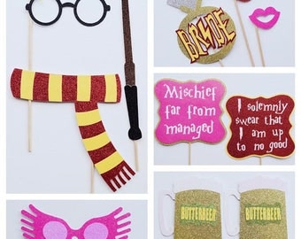 Harry Potter Bachelorette Party Photo Booth Props ; Wizard Wifey Party Decor ; Muggle to Mrs ; Wizard Photo Booth Props