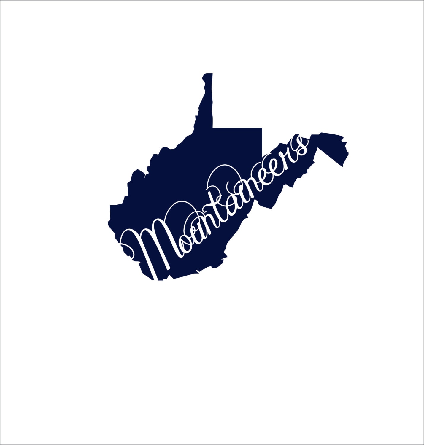 WV west virginia mountaineers state scroll lettering instant digital