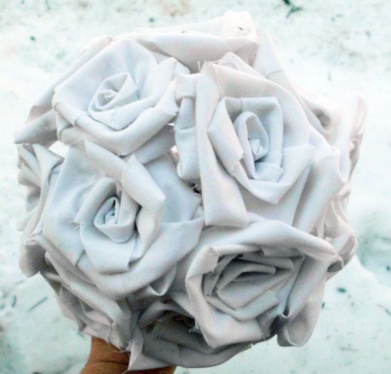Rose Bouquet Cotton Roses Rustic Wedding anniversary