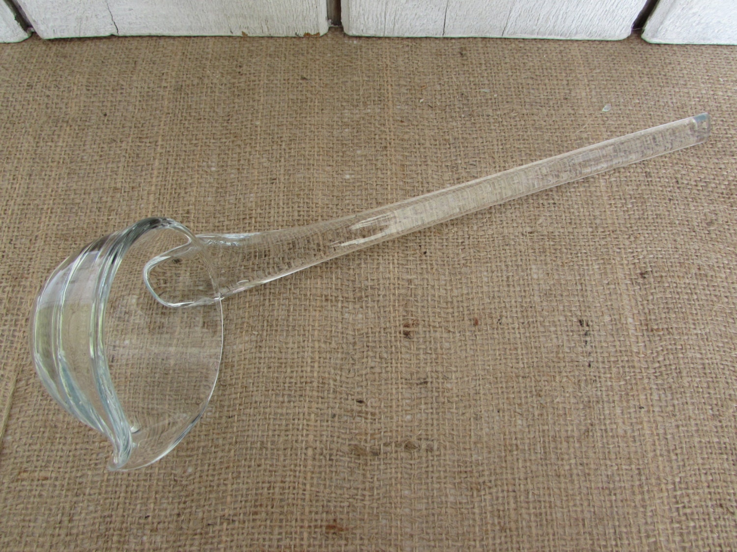 Hand Blown Glass Punch Ladle, Vintage Hand Blown Ladle, Hand Blown