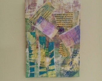 Mixed media art, canvas art, monoprinting,collage,original art