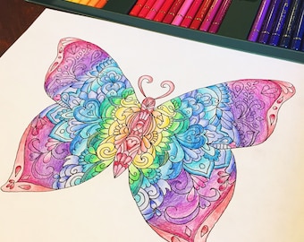Coloring Page download, Butterfly coloring page, adult coloring page, Kids coloring page download, Printable coloring page