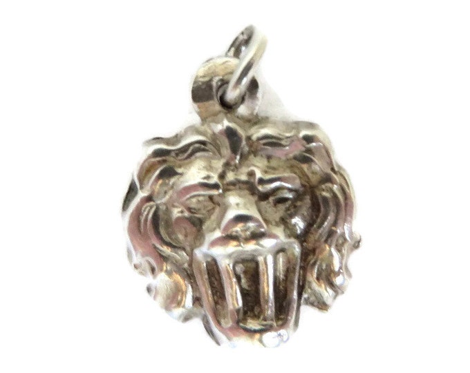 Vintage Sterling Silver Lion Head Charm
