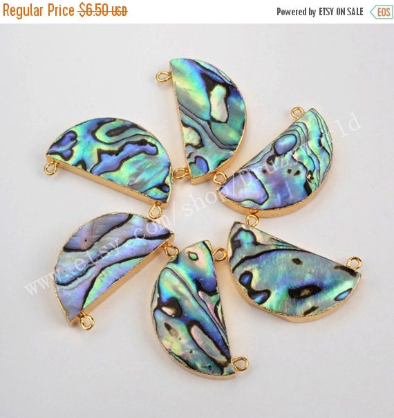 On sale Fashion Gold Plated Half Moon Abalone Shell by Druzyworld