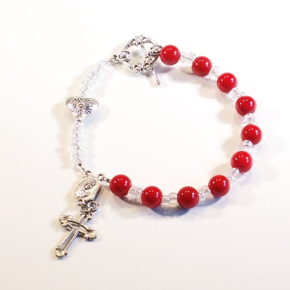 Handcrafted Beaded Catholic Saints Rosary Chaplet Bracelet