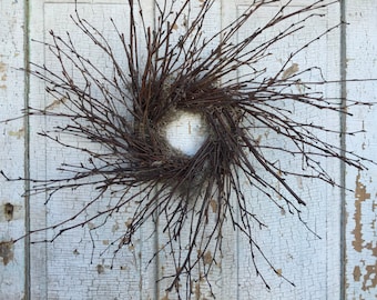 Natural Birch Simple Twig Wreath - 20"