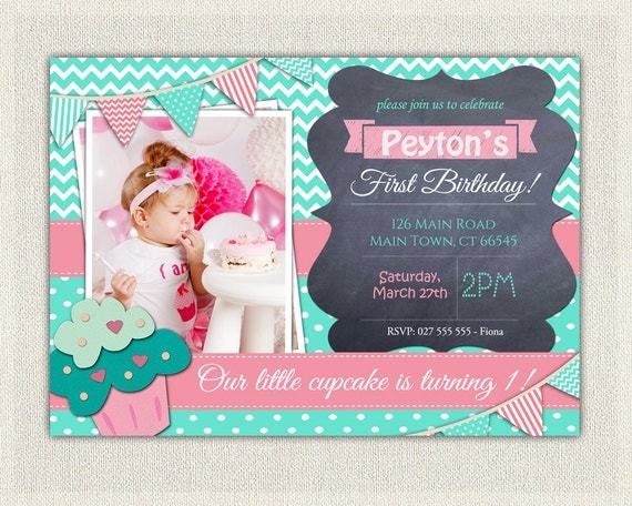 Cupcake Invitations 1St Birthday 7